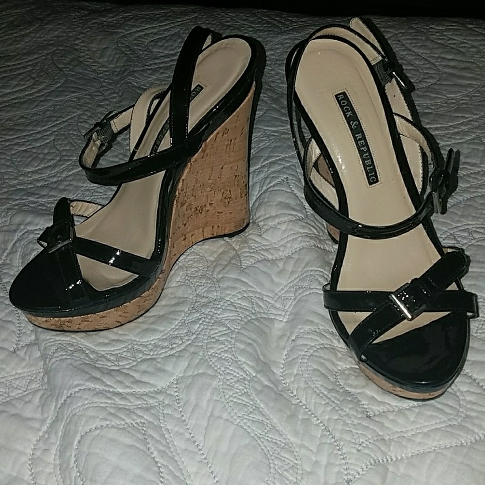 Rock & Republic Cork Heel Wedges